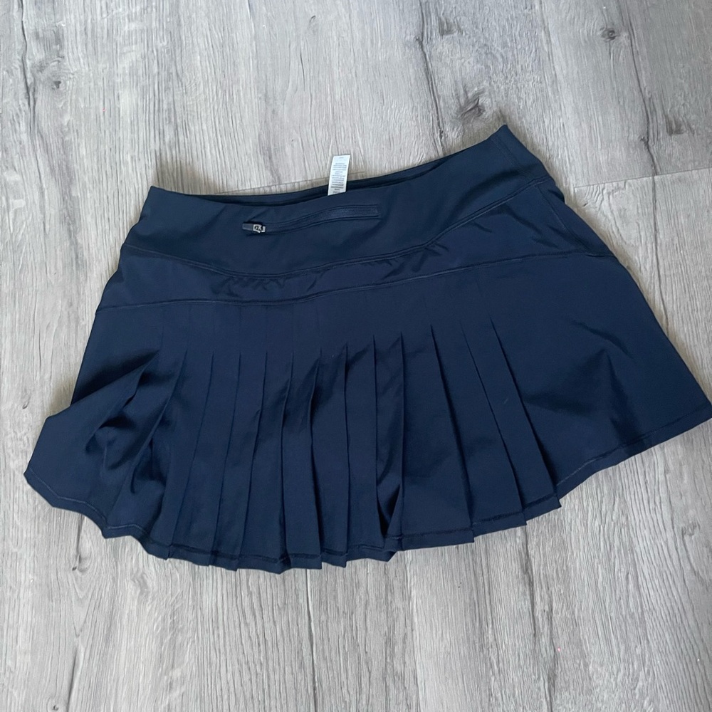 CRZ YOGA Dark Blue Pleated Mini Skirt